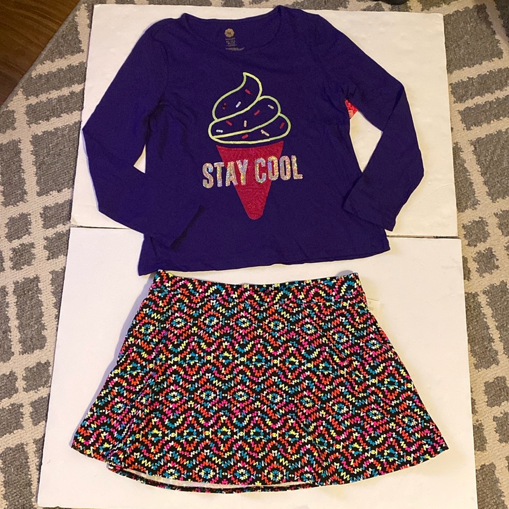 Plus size 18.5 Skort and long sleeve tee